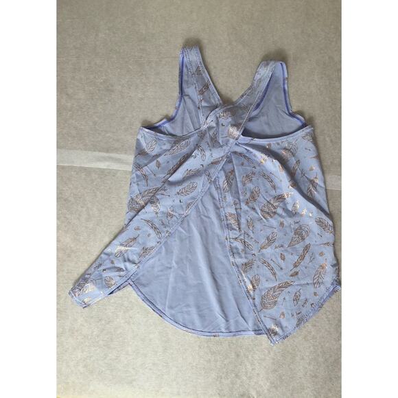 ivivva Tank Top sz 14 Free To Run Singlet Purple Rose Gold Run Loose Wrap Back - Picture 3 of 7